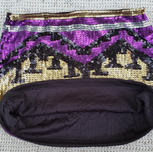 Envy Me sequin gold n silver Sz Medium mini skirt - Picture 3 of 4